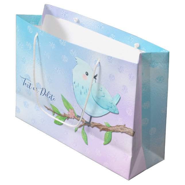 Sacola Para Presentes Grande Blue Bird Gift Bag (Frente inclinada)