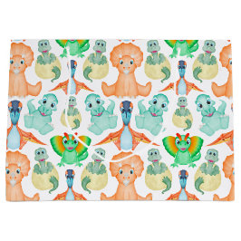 Sacola Para Presentes Grande Blue Boys Jurassic Dino Birthday Dinossaur