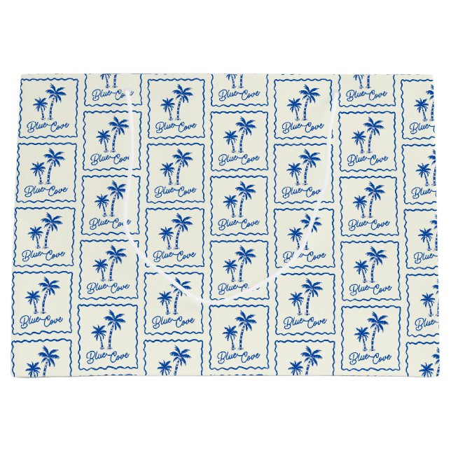 Sacola Para Presentes Grande Blue Cove (Frente)