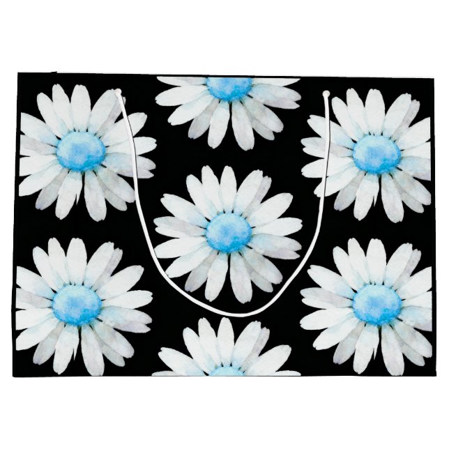 Sacola Para Presentes Grande Blue Dotted Daisy's (Verso)