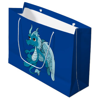 Sacola Para Presentes Grande Blue Dragon Cartoon