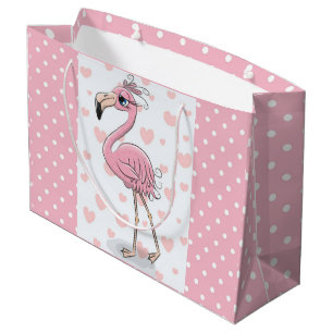 Sacola Para Presentes Grande Blue Eyed Flamingo