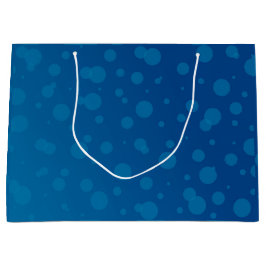 Sacola Para Presentes Grande Blue gift bag with white polka dots