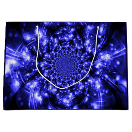 Sacola Para Presentes Grande Blue Sparkling Lights