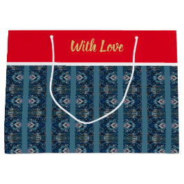 Sacola Para Presentes Grande Blue Stripe LOVE Gift Bag da poeta Adiela Akoo