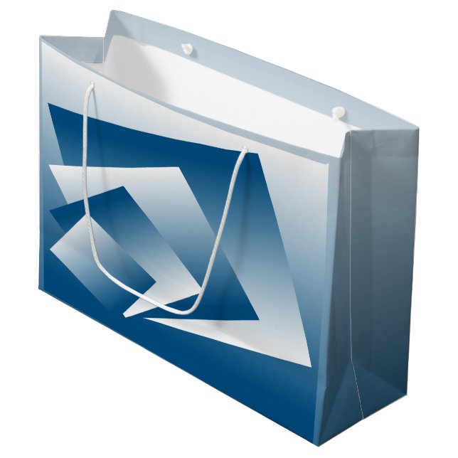 Sacola Para Presentes Grande Blue Teal geometry (Frente inclinada)