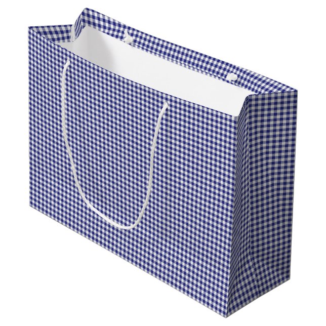 Sacola Para Presentes Grande Blue-White Gingham-GIFT BAG L (Frente inclinada)