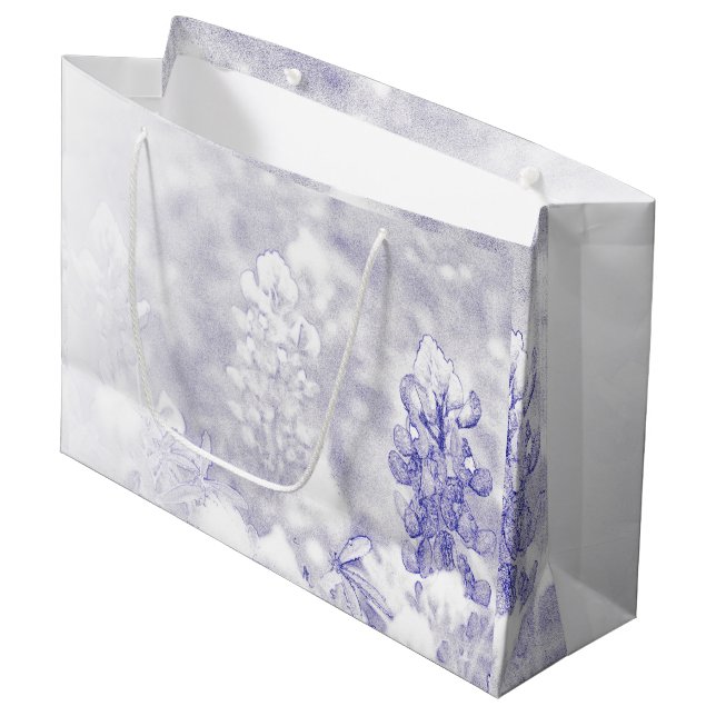Sacola Para Presentes Grande Bluebonnet de cores suaves (Frente inclinada)