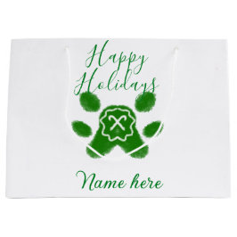 Sacola Para Presentes Grande Boas festas, animais de estimação de cães verdes e