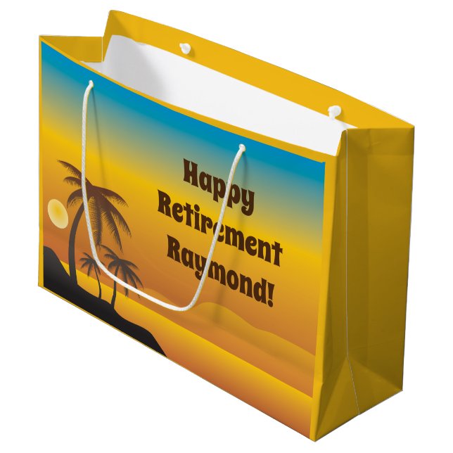 Sacola Para Presentes Grande Boas Retiradas com Palmeiras (Frente inclinada)