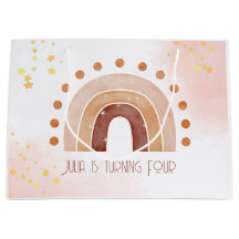 Boho aquarela arco-íris Aniversário