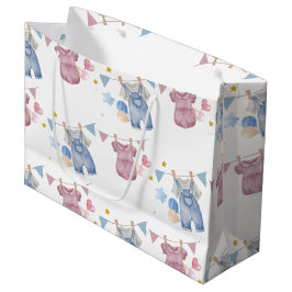Sacola Para Presentes Grande Boho Baby Clotheline Gênero Revelação
