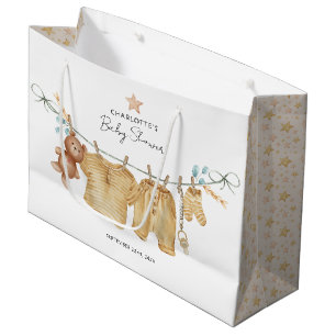 Sacola Para Presentes Grande Boho Clothesline Chá de fraldas Gift Bag