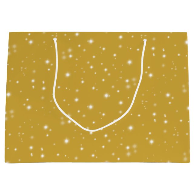 Sacola Para Presentes Grande Boho Dourado Starlight (Frente)