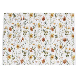 Sacola Para Presentes Grande Boho Watercolor Wildflower