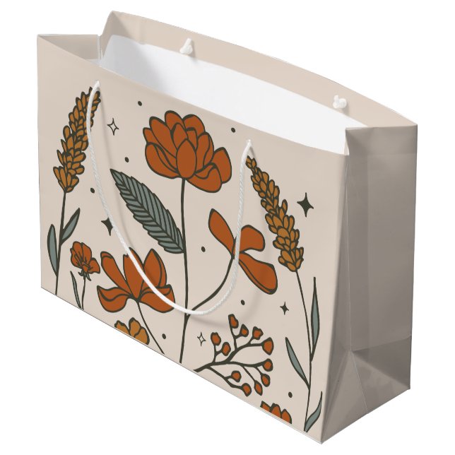 Sacola Para Presentes Grande Boho Wildflower Large Gift Bag (Verso inclinado)