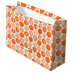 Sacola Para Presentes Grande Bola de Pickleball, Bolas de Pickleball Laranja em