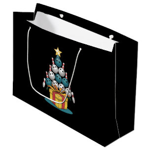 Sacola Para Presentes Grande Boliche Engraçada Árvore de Natal Luzes de Natal P