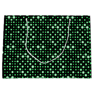 Sacola Para Presentes Grande Bolinhas 02.Verde. BG preto