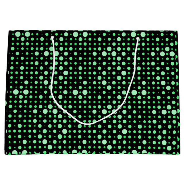 Sacola Para Presentes Grande Bolinhas 02.Verde. BG preto (Frente)