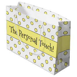 Sacola Para Presentes Grande Bolinhas amarela projetada