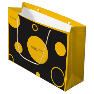 Sacola Para Presentes Grande Bolinhas Amarelas - Grande Bag de presentes