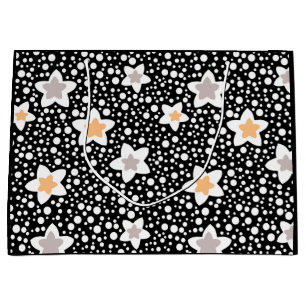 Sacola Para Presentes Grande Bolinhas brancas e pretas retrorreflectoras com es