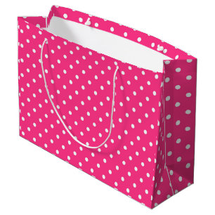 Sacola Para Presentes Grande Bolinhas brancas na cor Fuchsia