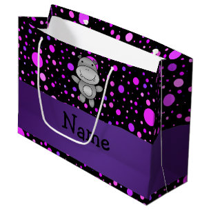 Sacola Para Presentes Grande Bolinhas conhecidas personalizadas do roxo do