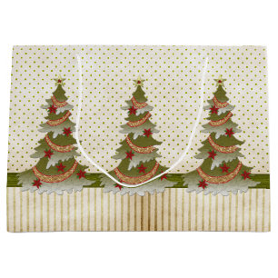 Sacola Para Presentes Grande Bolinhas de Férias de Árvore de Natal
