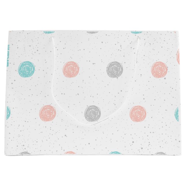 Sacola Para Presentes Grande Bolinhas de pastel (Frente)