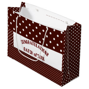 Sacola Para Presentes Grande Bolinhas Parabéns castanho