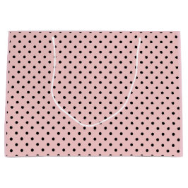 Sacola Para Presentes Grande Bolinhas preta rosa