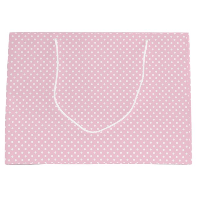 Sacola Para Presentes Grande Bolinhas rosa (Frente)