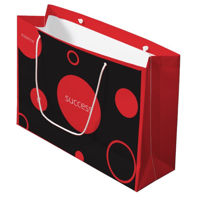 Sacola Para Presentes Grande Bolinhas Vermelhas Grande Saco de Presente (Frente inclinada)