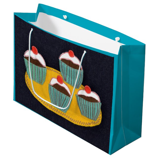 Sacola Para Presentes Grande Bolos de cereja (Frente inclinada)