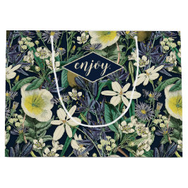 Sacola Para Presentes Grande Bolsa de Presente Botânica de Vintagem Floral de M