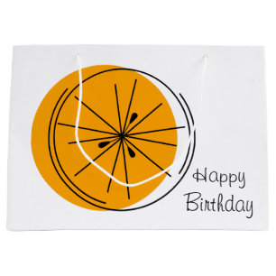 Sacola Para Presentes Grande Bolsa de presente de aniversário feliz Citrus Oran