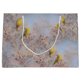 Sacola Para Presentes Grande Bolsa de Presente de Aves Amarelas