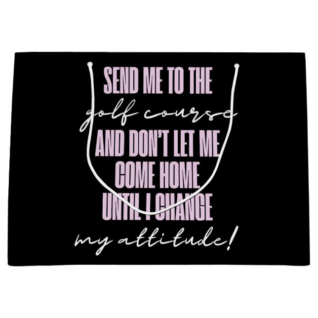 Sacola Para Presentes Grande Bolsa de Presente de Golfe Engraçado (Frente)