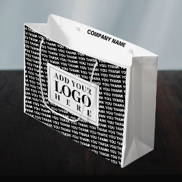 Sacola Para Presentes Grande Bolsa de Presente de Logotipo Branco e Preto de Ag