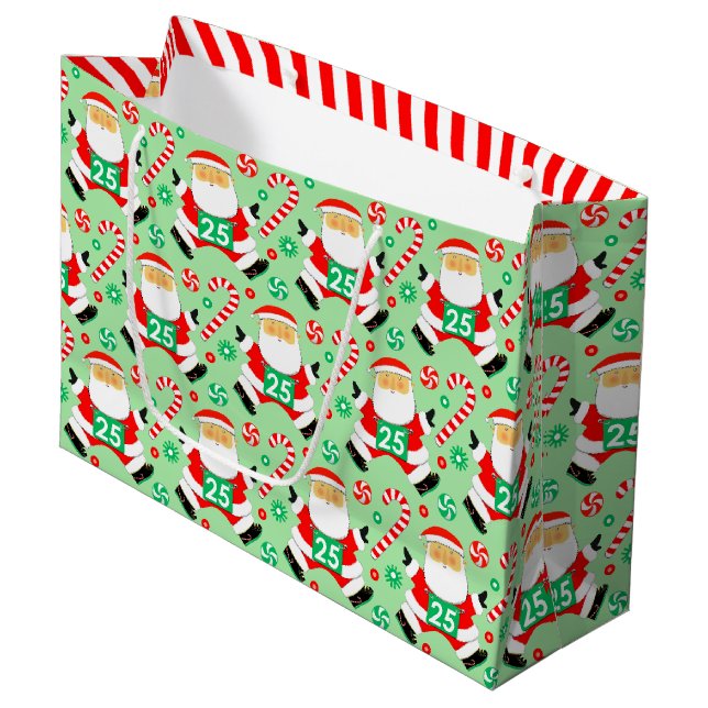 Sacola Para Presentes Grande Bolsa de Presente de Natal Grande Correndo (Frente inclinada)