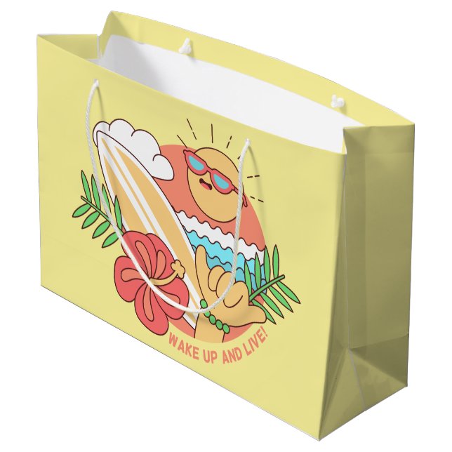 Sacola Para Presentes Grande Bolsa de presente de Verão Surfer (Verso inclinado)