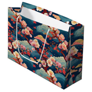 Sacola Para Presentes Grande Bolsa de Presente do Padrão Kimono Japonês