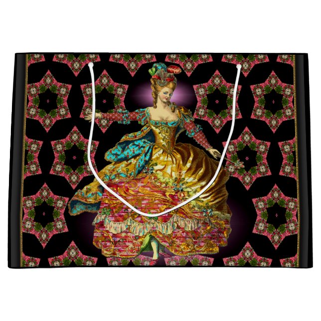 Sacola Para Presentes Grande Bolsa de Presente Grande no Natal Francês (Frente)