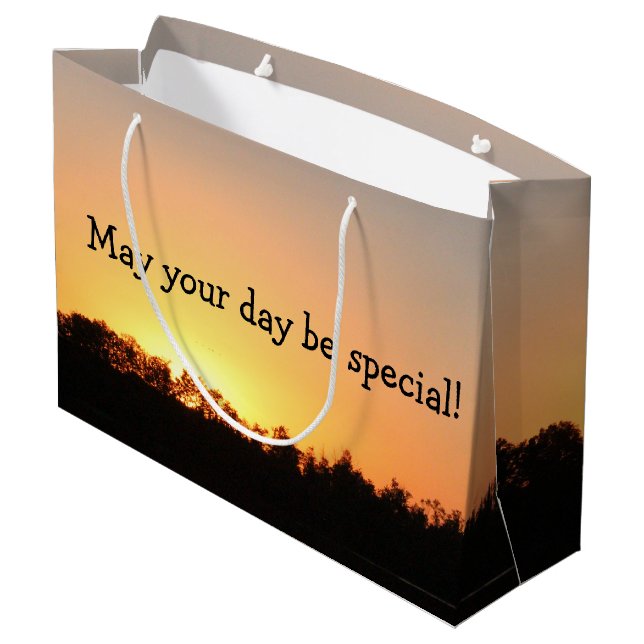 Sacola Para Presentes Grande Bolsa de Presente para Dia Especial (Verso inclinado)