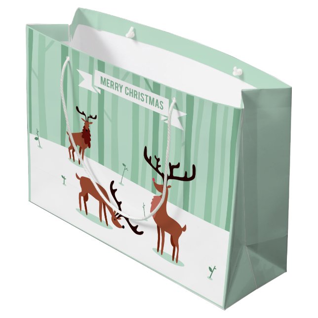 Sacola Para Presentes Grande Bolsa de presentes de Natal em bruto para os Reina (Verso inclinado)