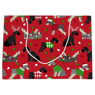 Sacola Para Presentes Grande Bolsa de Presentes de Natal Schnauzer Grande