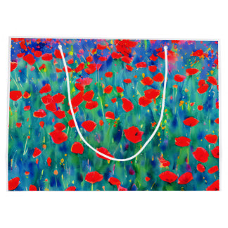 Sacola Para Presentes Grande Bolsa de presentes Poppy Field