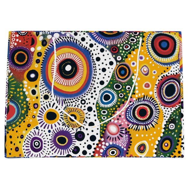 Sacola Para Presentes Grande Bolsa de Regalo Grande con Estampado Psicodélico (Frente)